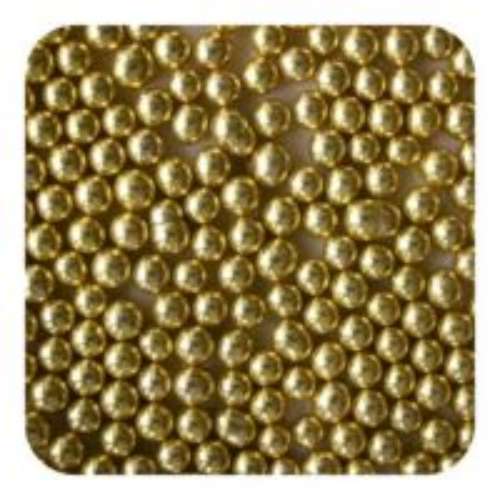 Gold Metallic Sugar Pearls 4 mm - Click Image to Close